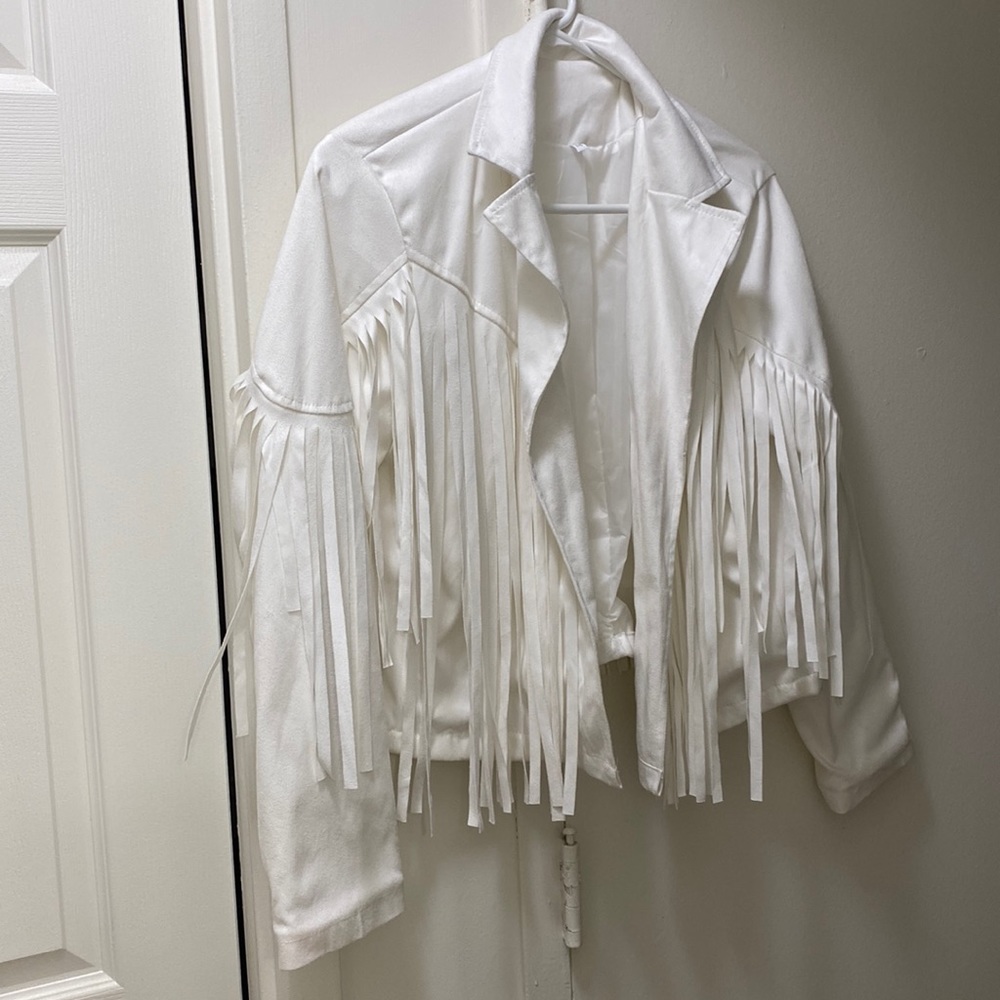 White fringe jacket